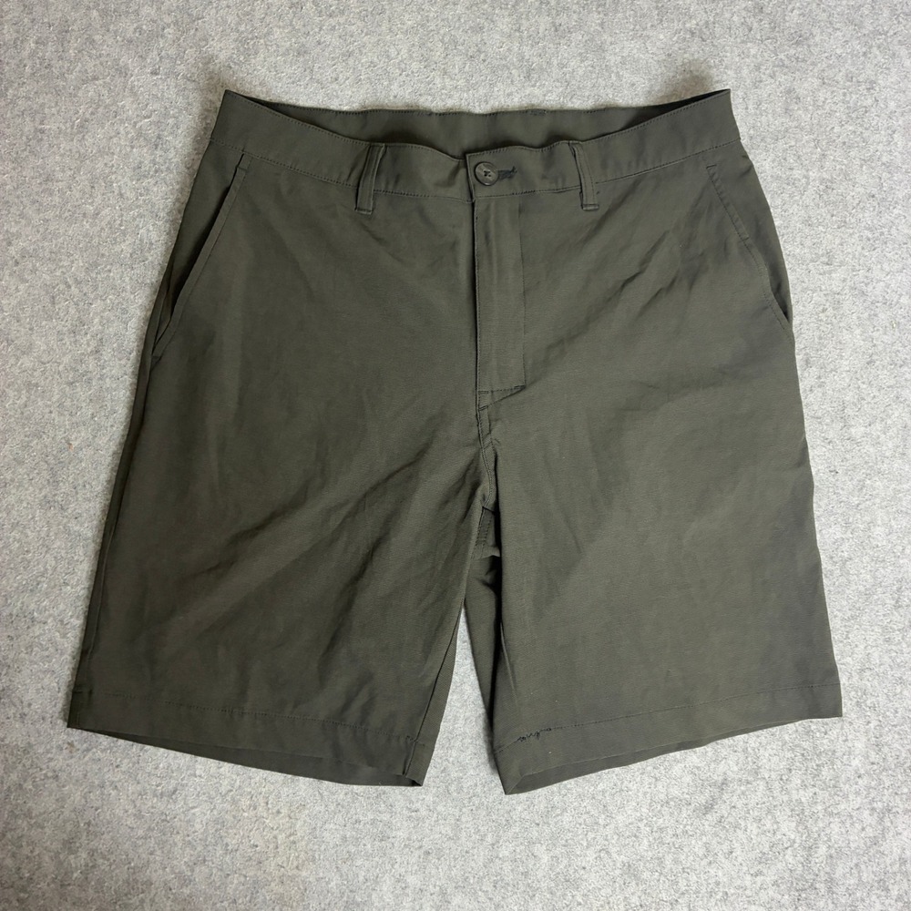 PGA Tour Commission Shorts Mens 32x9 Gray Chino Style Outdoor Golf Stretch Fit